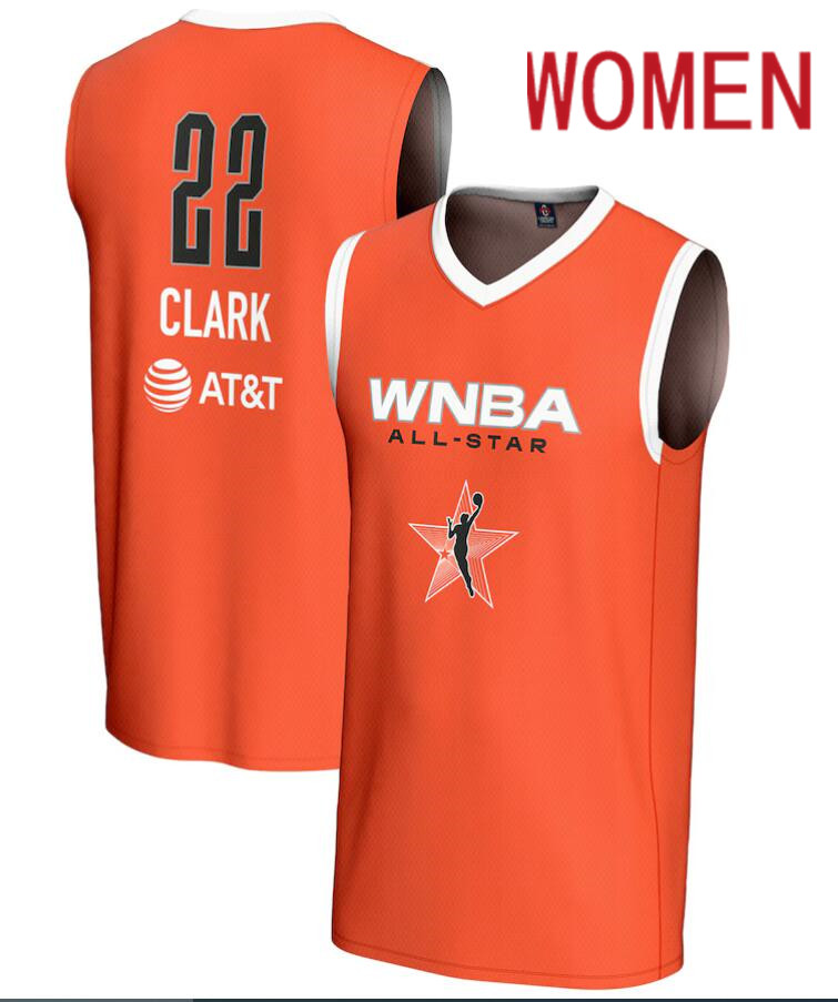 Women GameDay Greats Unisex #22 Caitlin Clark 2024 WNBA All Star Game Lightweight Orange Jersey